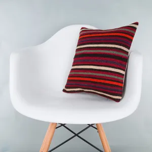 Striped Multiple Color Kilim Pillow Cover 16x16 8137