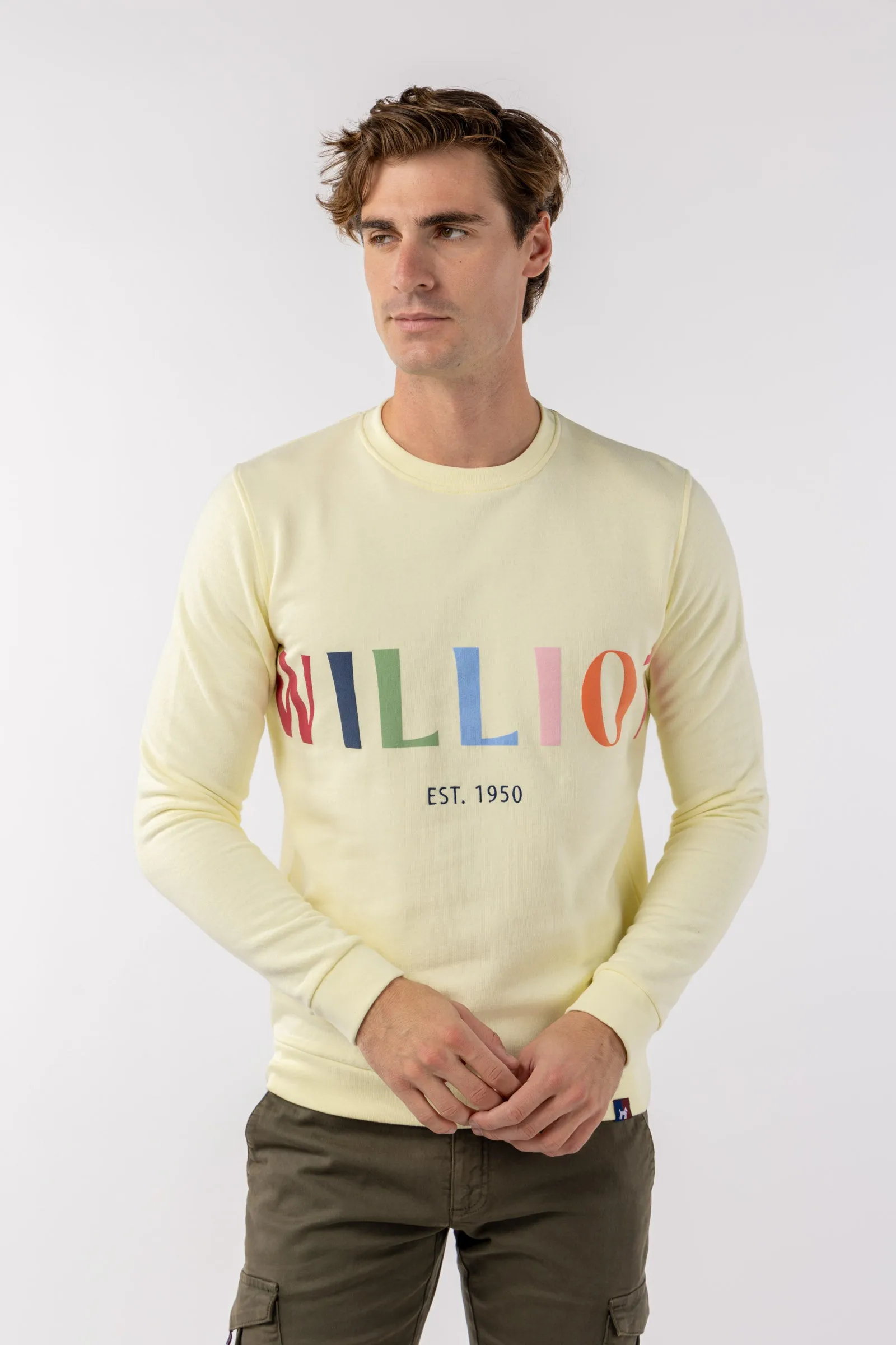 Sudadera Williot Pecho Multicolor Amarillo Pastel