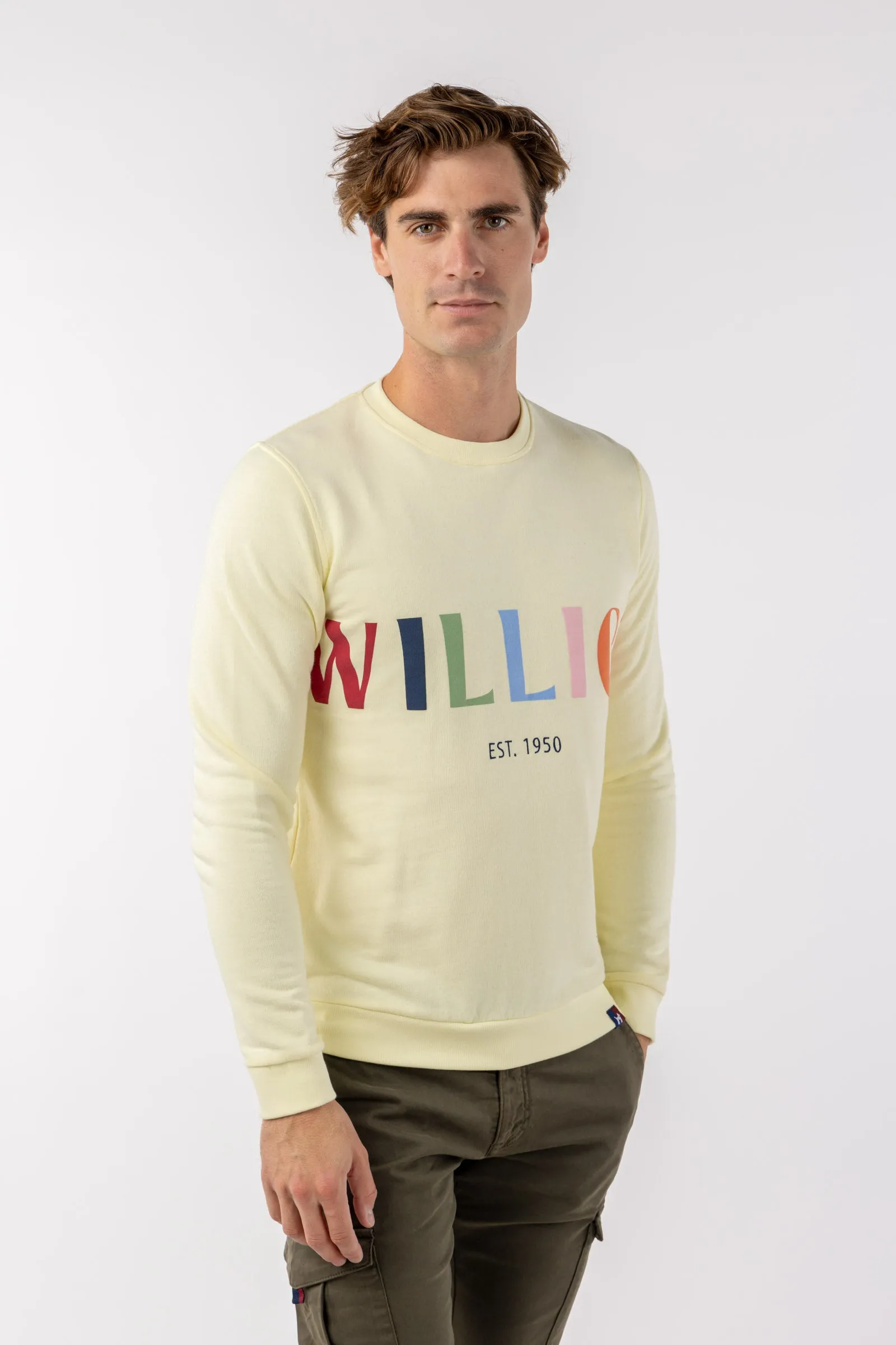 Sudadera Williot Pecho Multicolor Amarillo Pastel