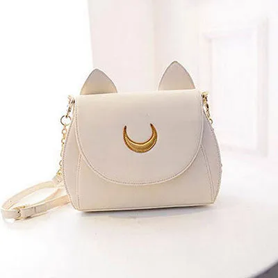 Summer Limited Sailor Moon Chain Shoulder Bag Ladies Luna Cat PU Leather Handbag Women Messenger Crossbody Small Bag