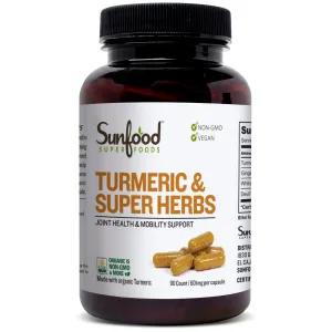 Sunfood - Cápsulas tormericas y superhierbas, 601 miligramos, 90 unidades