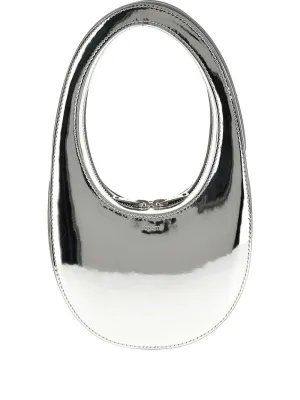 Swipe mini mirrored leather shoulder bag