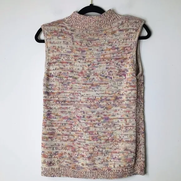 Talbots sweater women medium sleeveless lightweight multicolor
