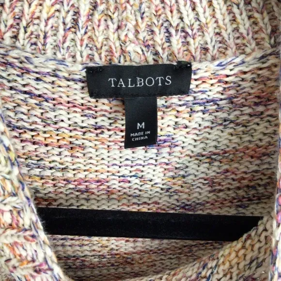 Talbots sweater women medium sleeveless lightweight multicolor