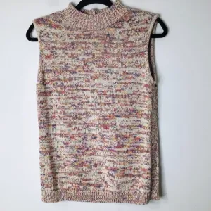 Talbots sweater women medium sleeveless lightweight multicolor