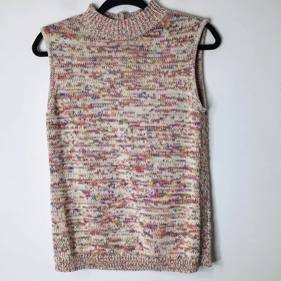 Talbots sweater women medium sleeveless lightweight multicolor