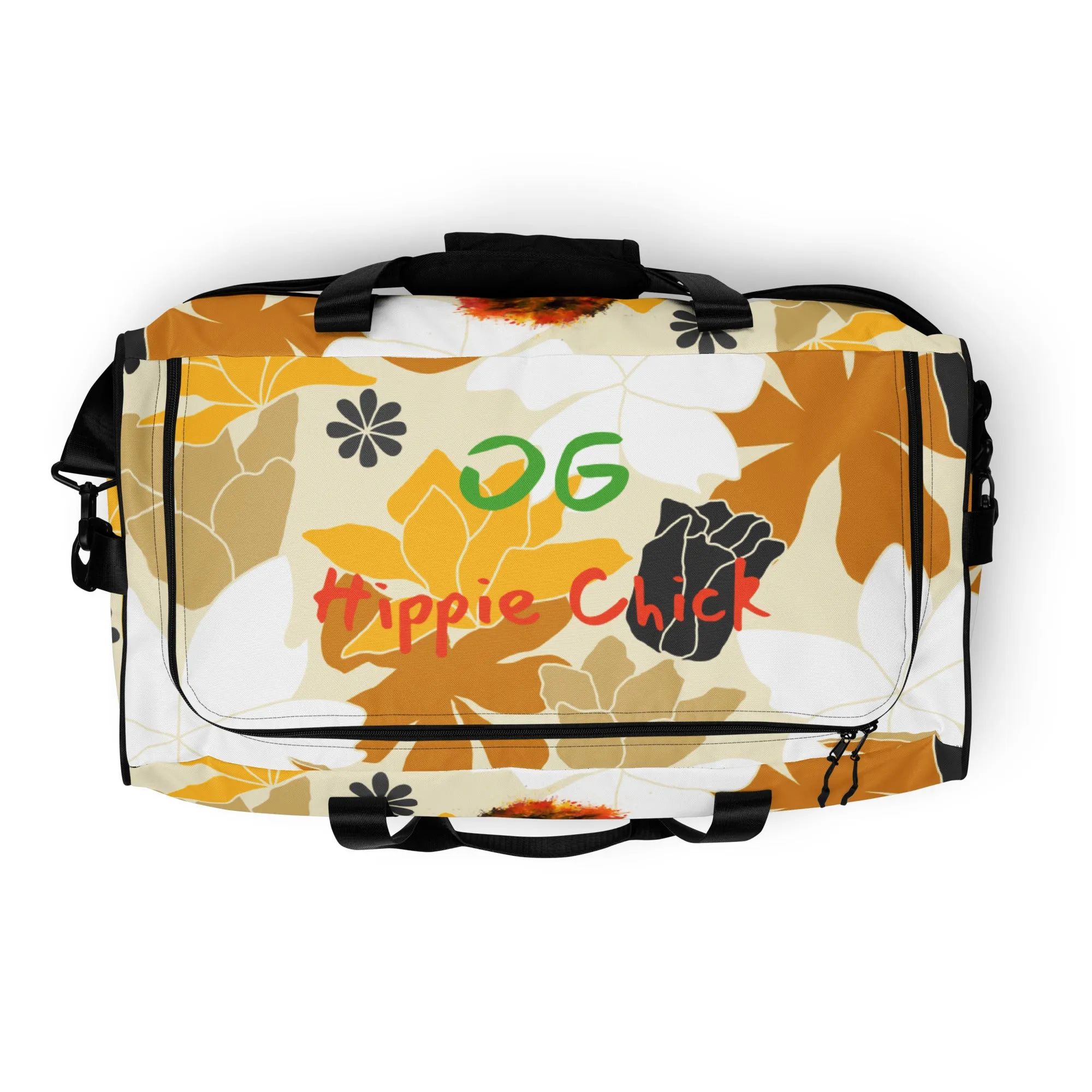 Tan Flowers Duffle Bag - OG Hippie Chick