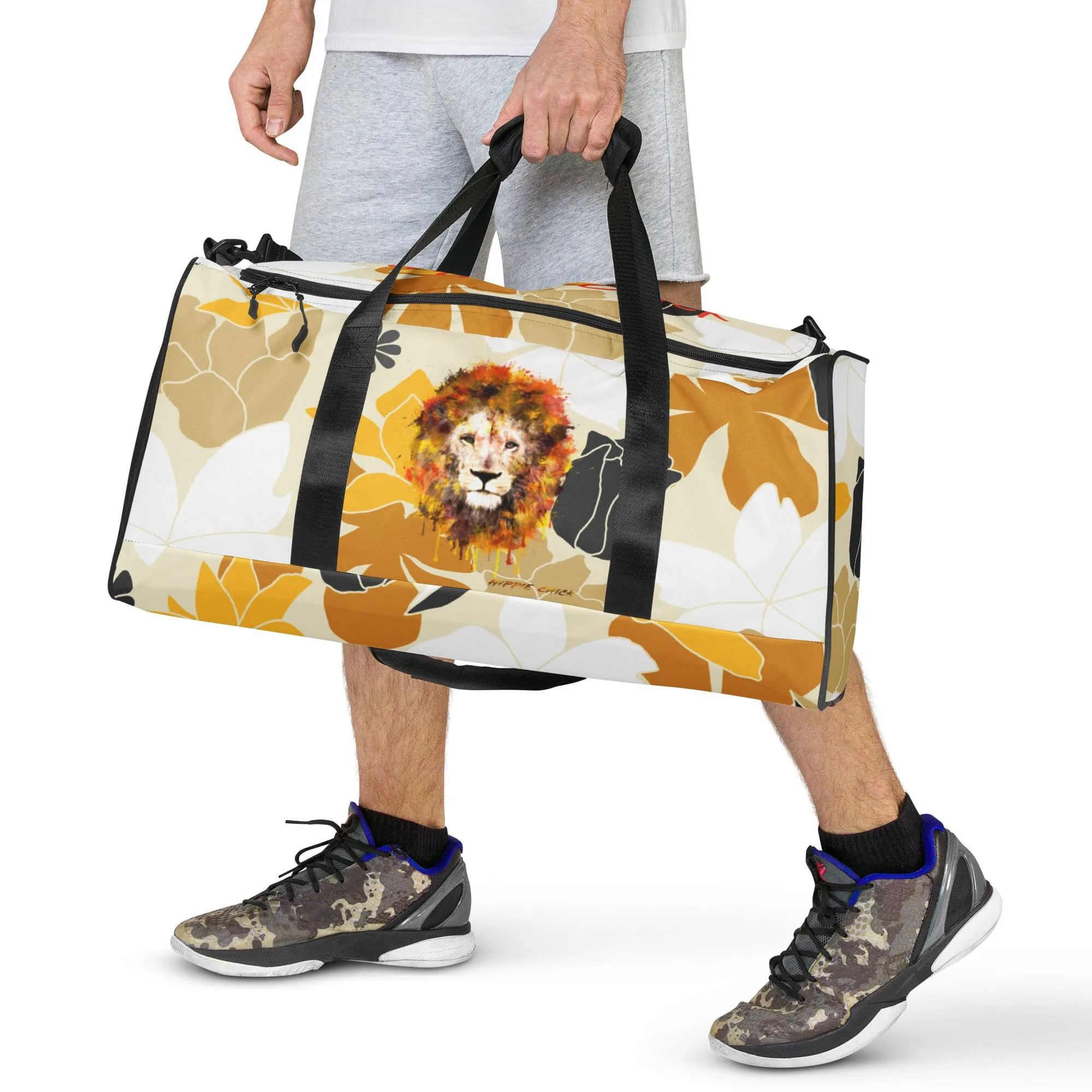 Tan Flowers Duffle Bag - OG Hippie Chick