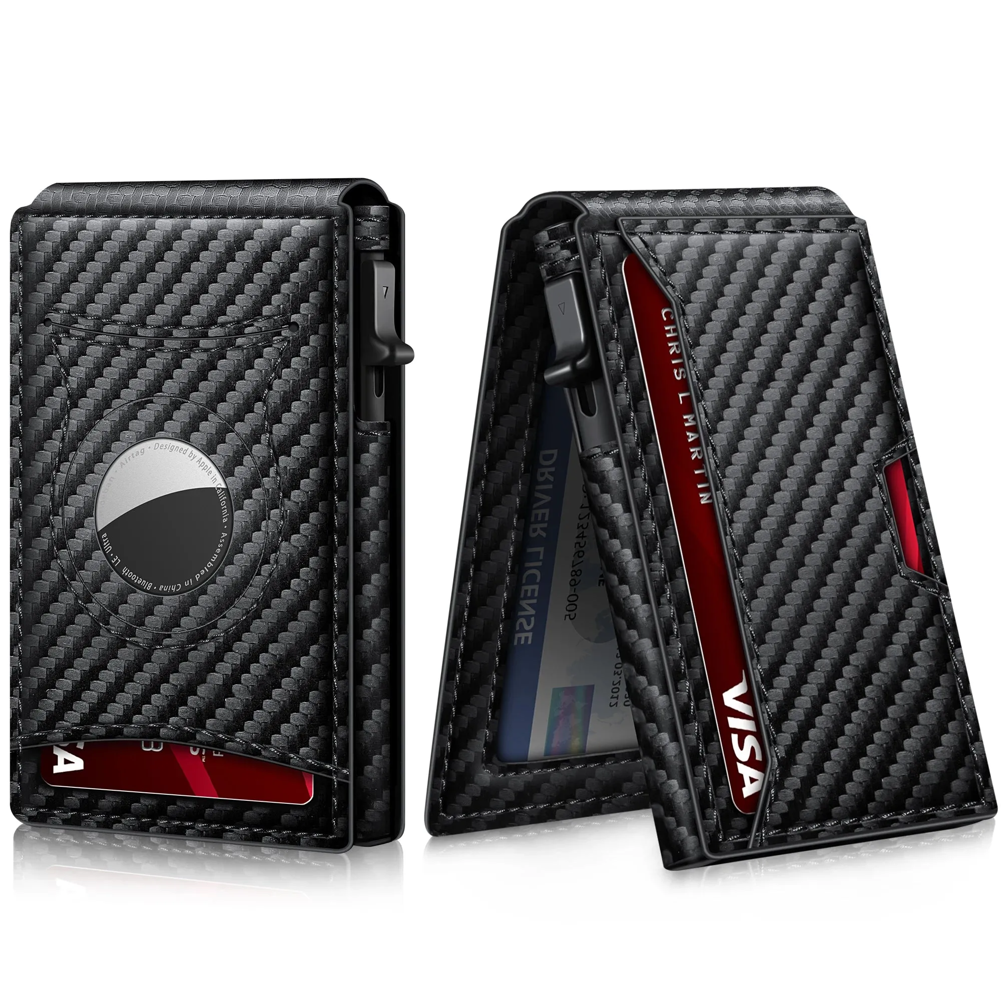 TANGMO Smart Wallet with RFID Blocking and AirTag Holder