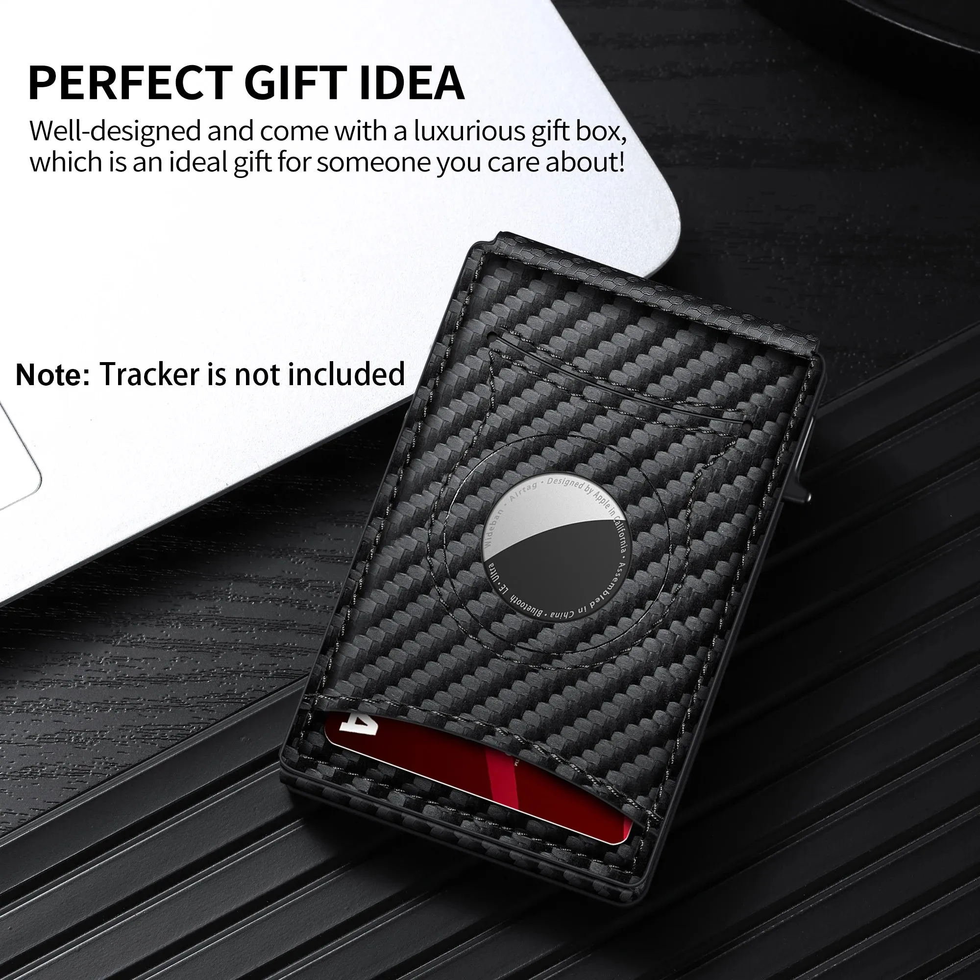 TANGMO Smart Wallet with RFID Blocking and AirTag Holder