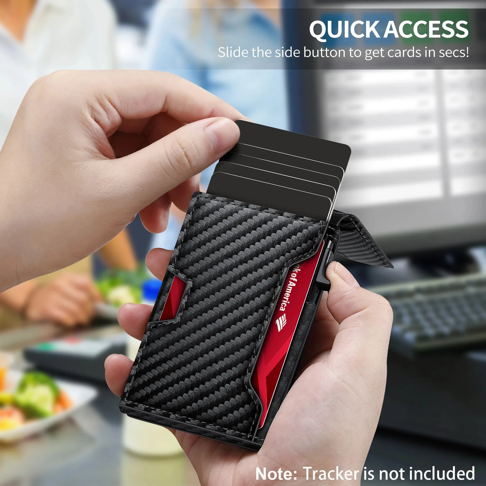 TANGMO Smart Wallet with RFID Blocking and AirTag Holder