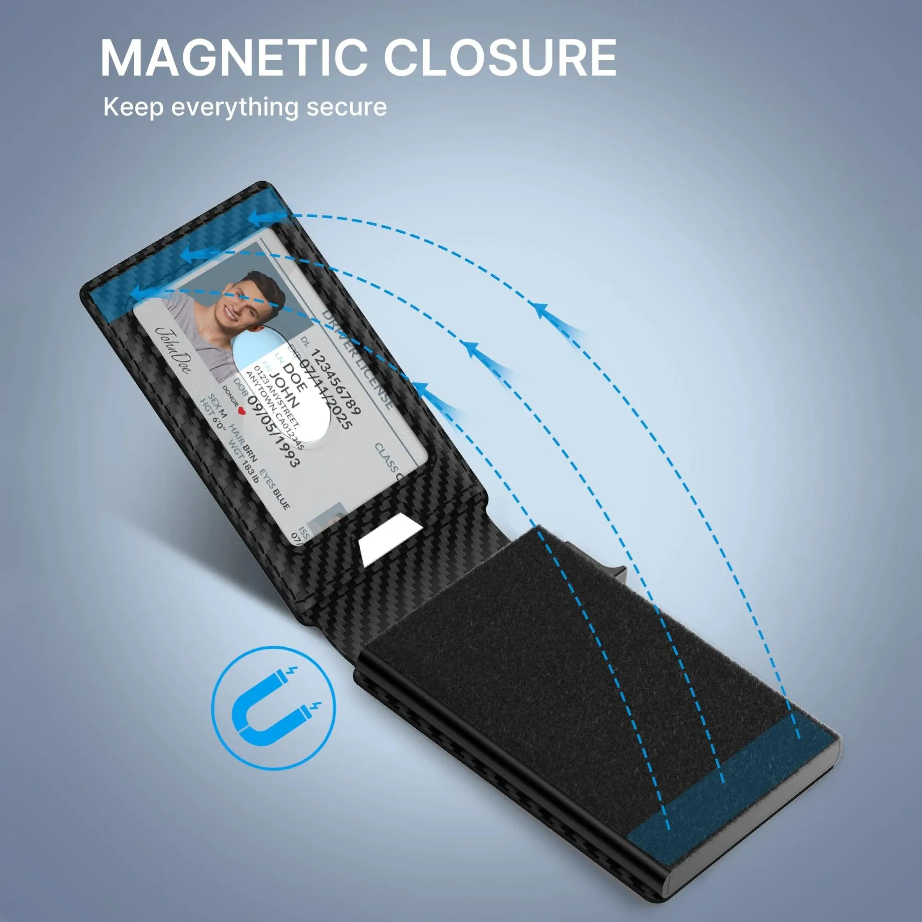 TANGMO Smart Wallet with RFID Blocking and Card Pop Up