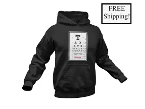Taxation is Theft Eye Chart Light Hoodie