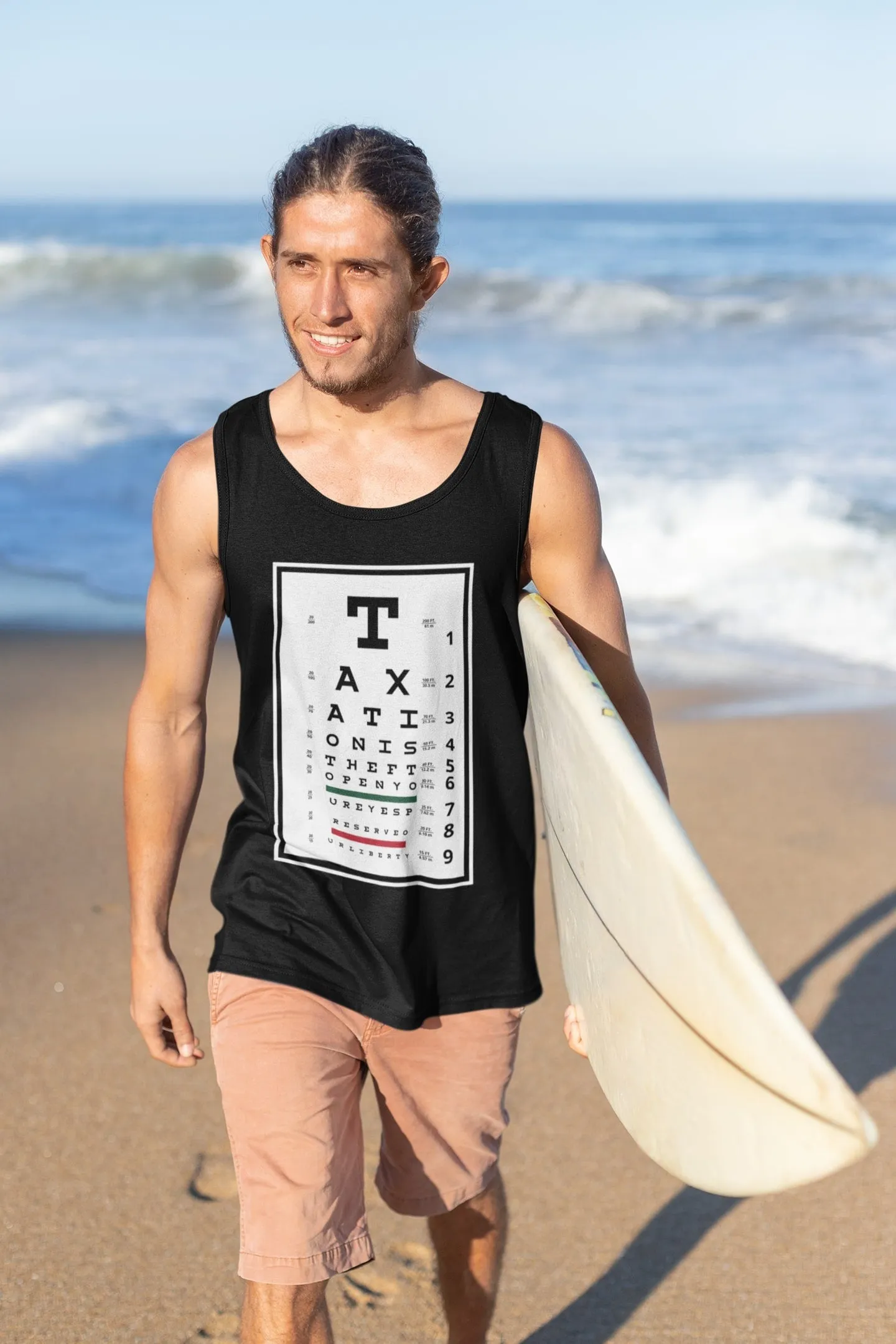 Taxation is Theft Eye Chart Tank Top
