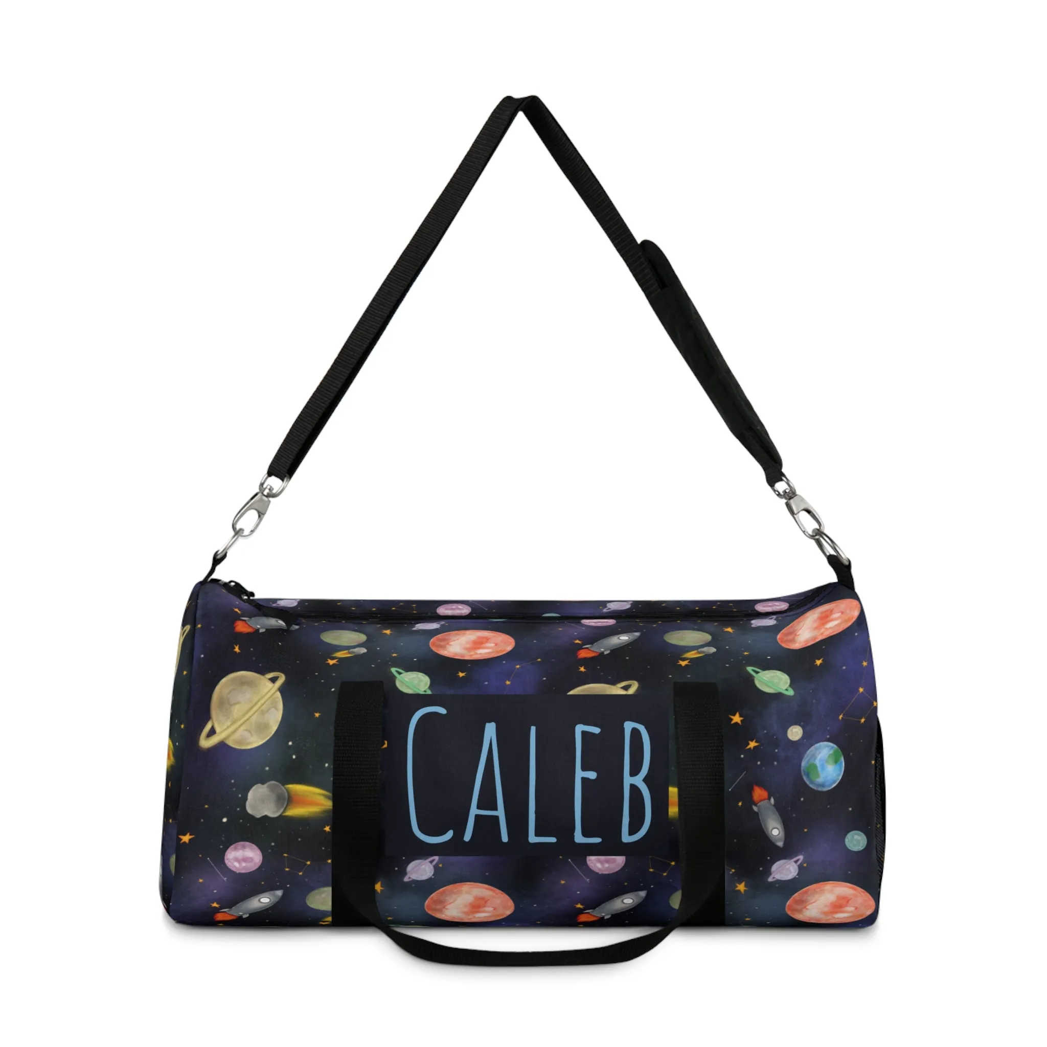 Teddy’s Space Adventure Duffel Bag (INCLUDE CUSTOM NAME & FONT OPTION IN NOTES AT CHECKOUT)