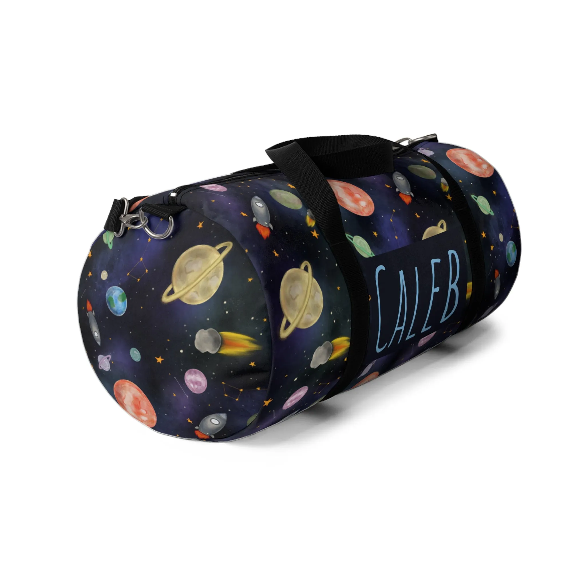 Teddy’s Space Adventure Duffel Bag (INCLUDE CUSTOM NAME & FONT OPTION IN NOTES AT CHECKOUT)