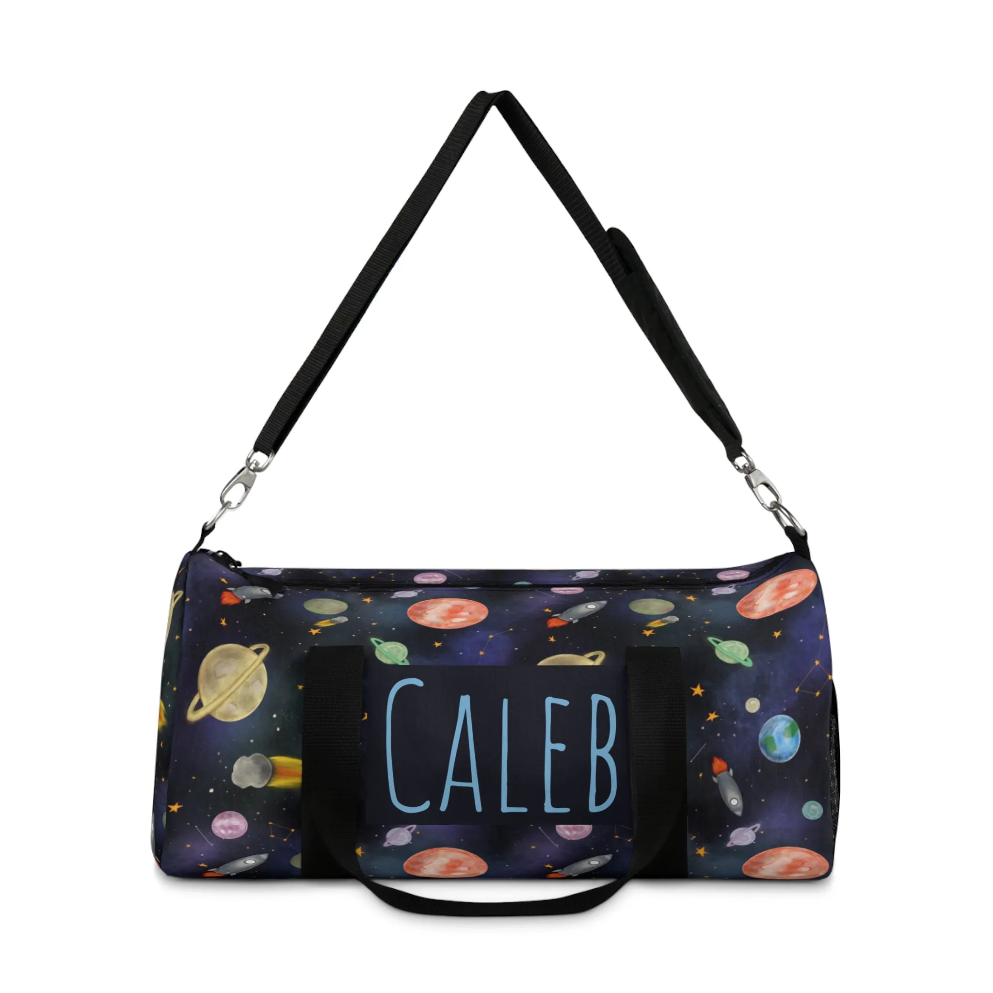 Teddy’s Space Adventure Duffel Bag (INCLUDE CUSTOM NAME & FONT OPTION IN NOTES AT CHECKOUT)