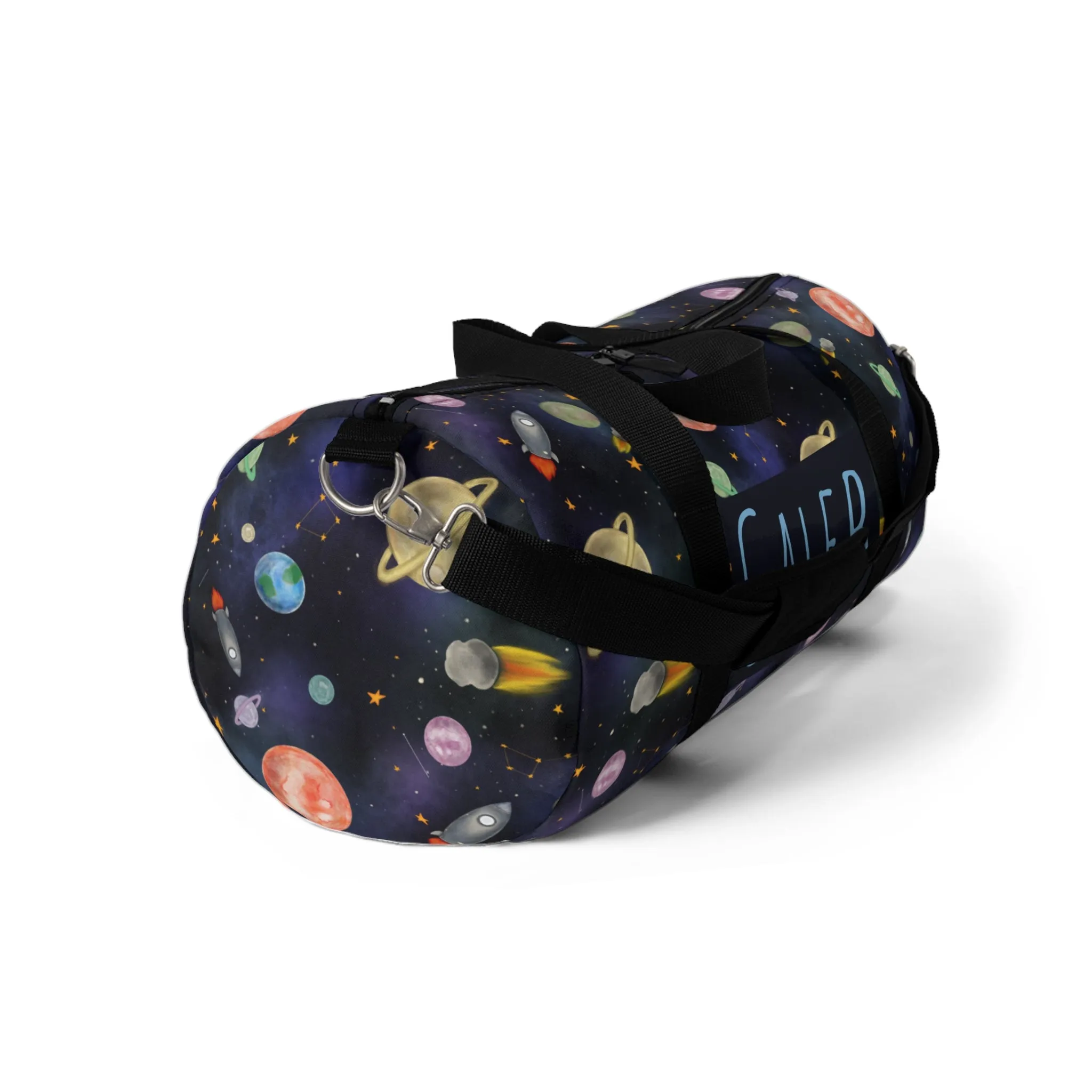 Teddy’s Space Adventure Duffel Bag (INCLUDE CUSTOM NAME & FONT OPTION IN NOTES AT CHECKOUT)