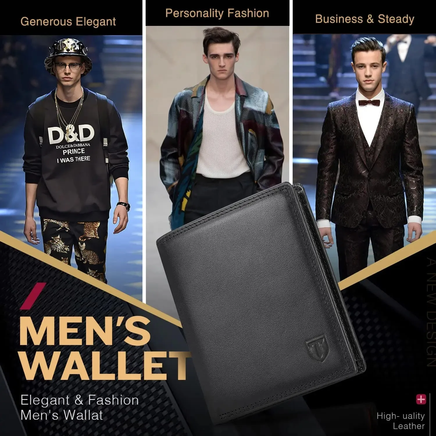 TEEHON Genuine Leather Smart Wallet with RFID Blocking