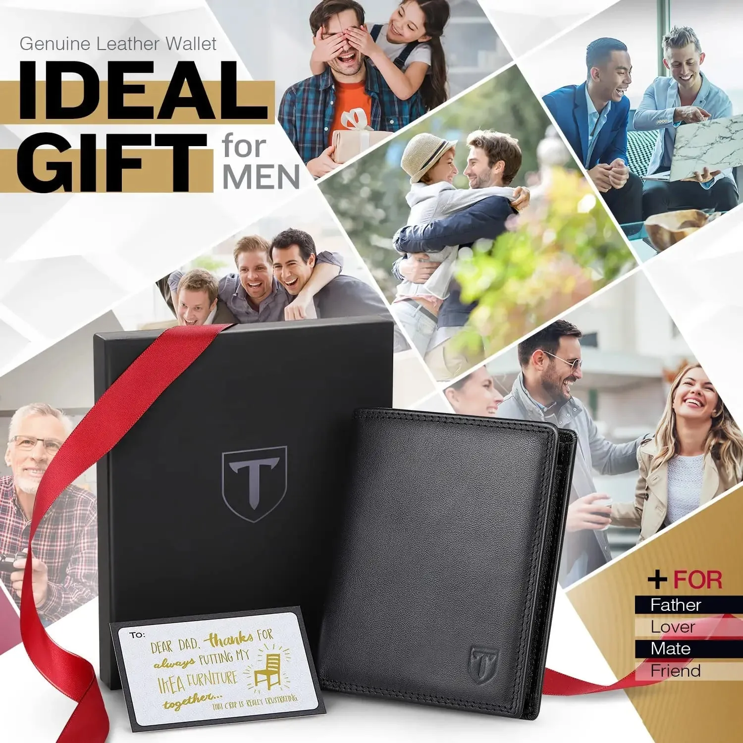 TEEHON Genuine Leather Smart Wallet with RFID Blocking