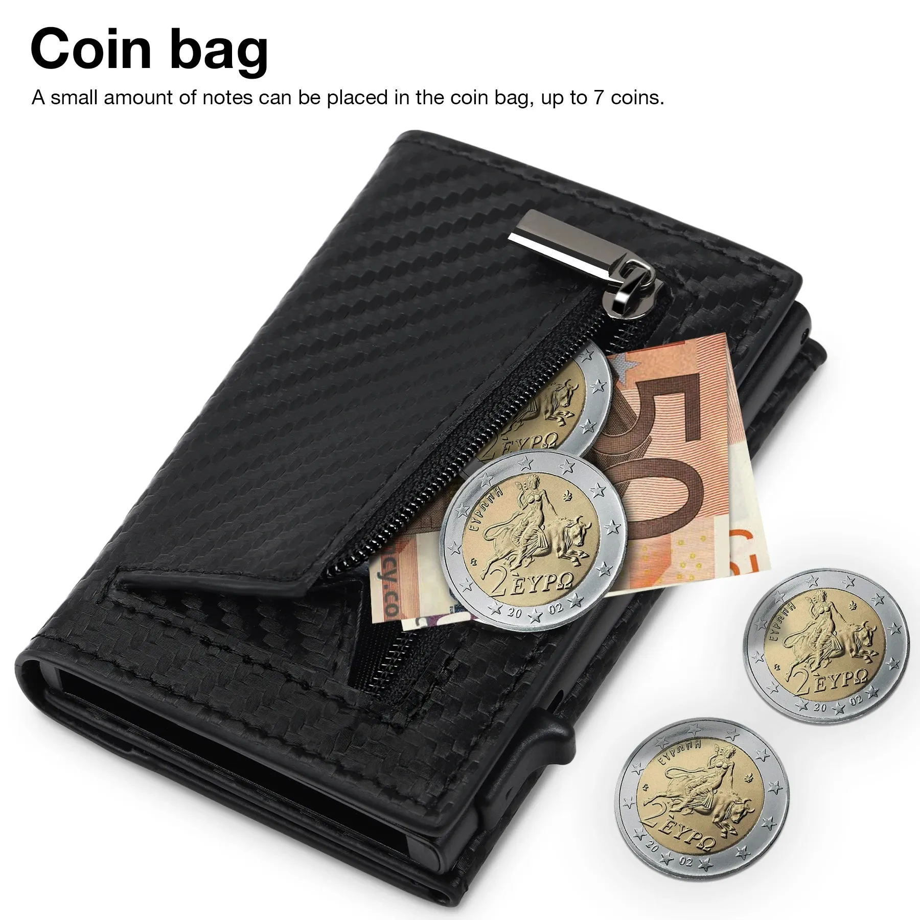 TEEHON Leather Smart Wallet with RFID Blocking and Card Popup