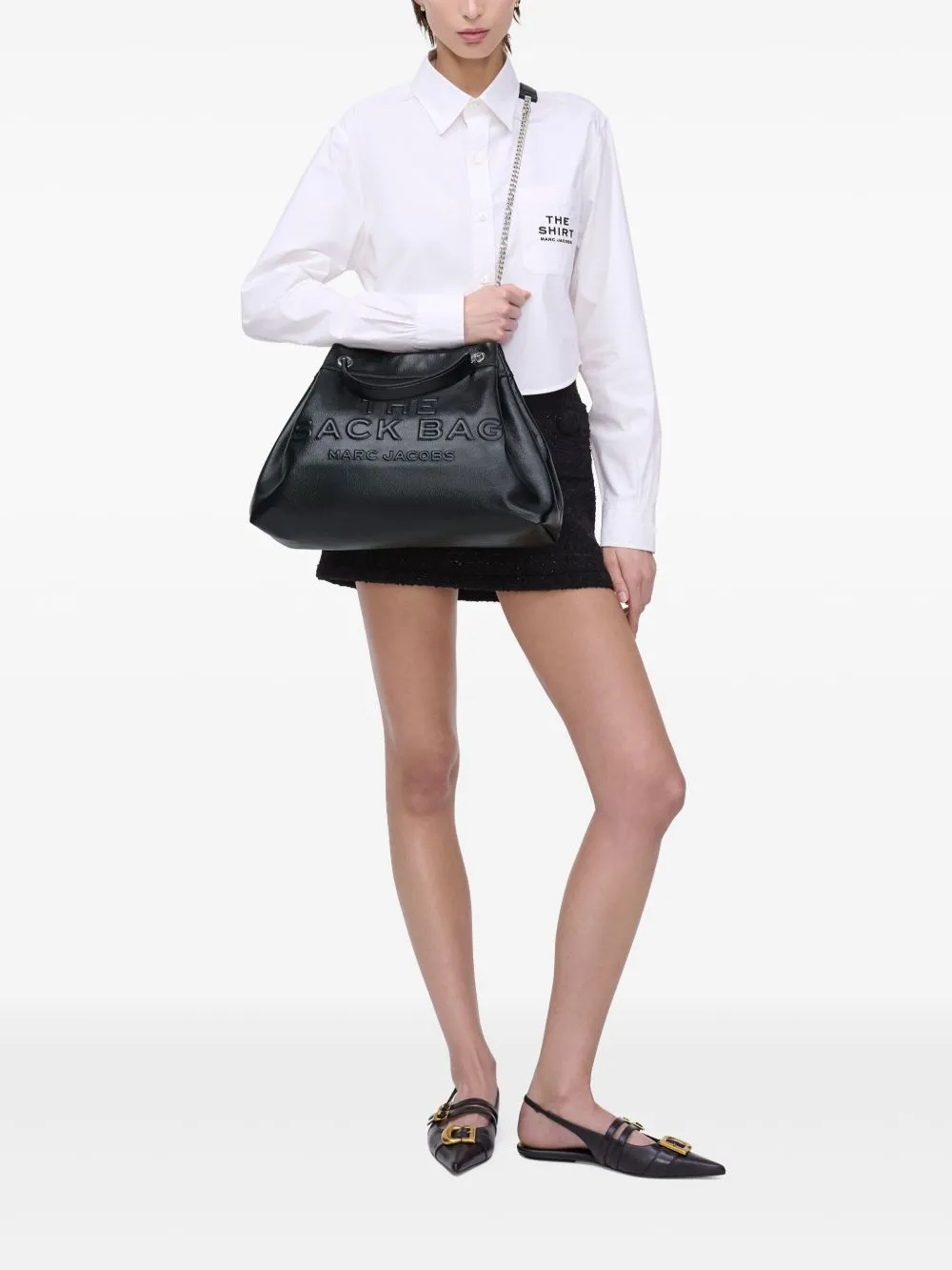 The chain sack leather shoulder bag