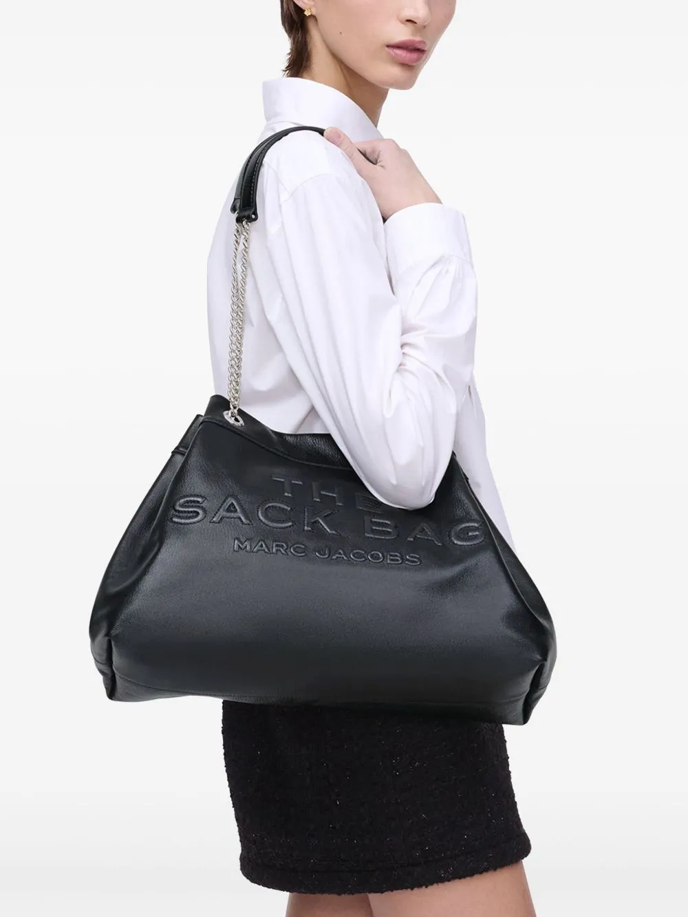 The chain sack leather shoulder bag