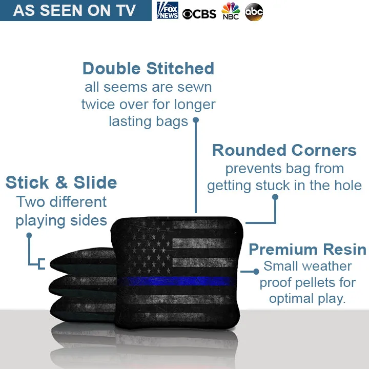 Thin Blue Line American Flag Cornhole Bags
