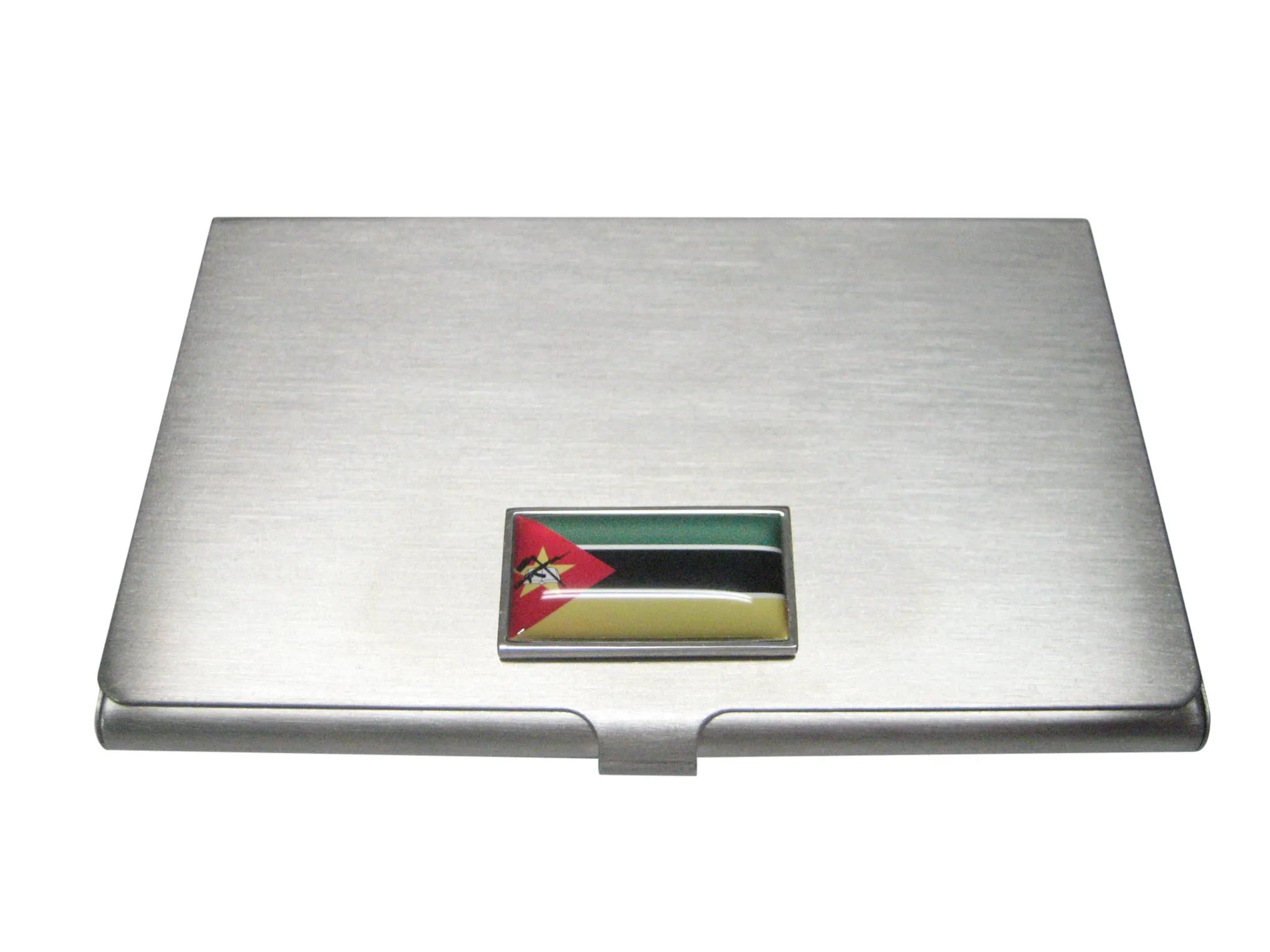 Thin Bordered Republic of Mozambique Flag Business Card Holder