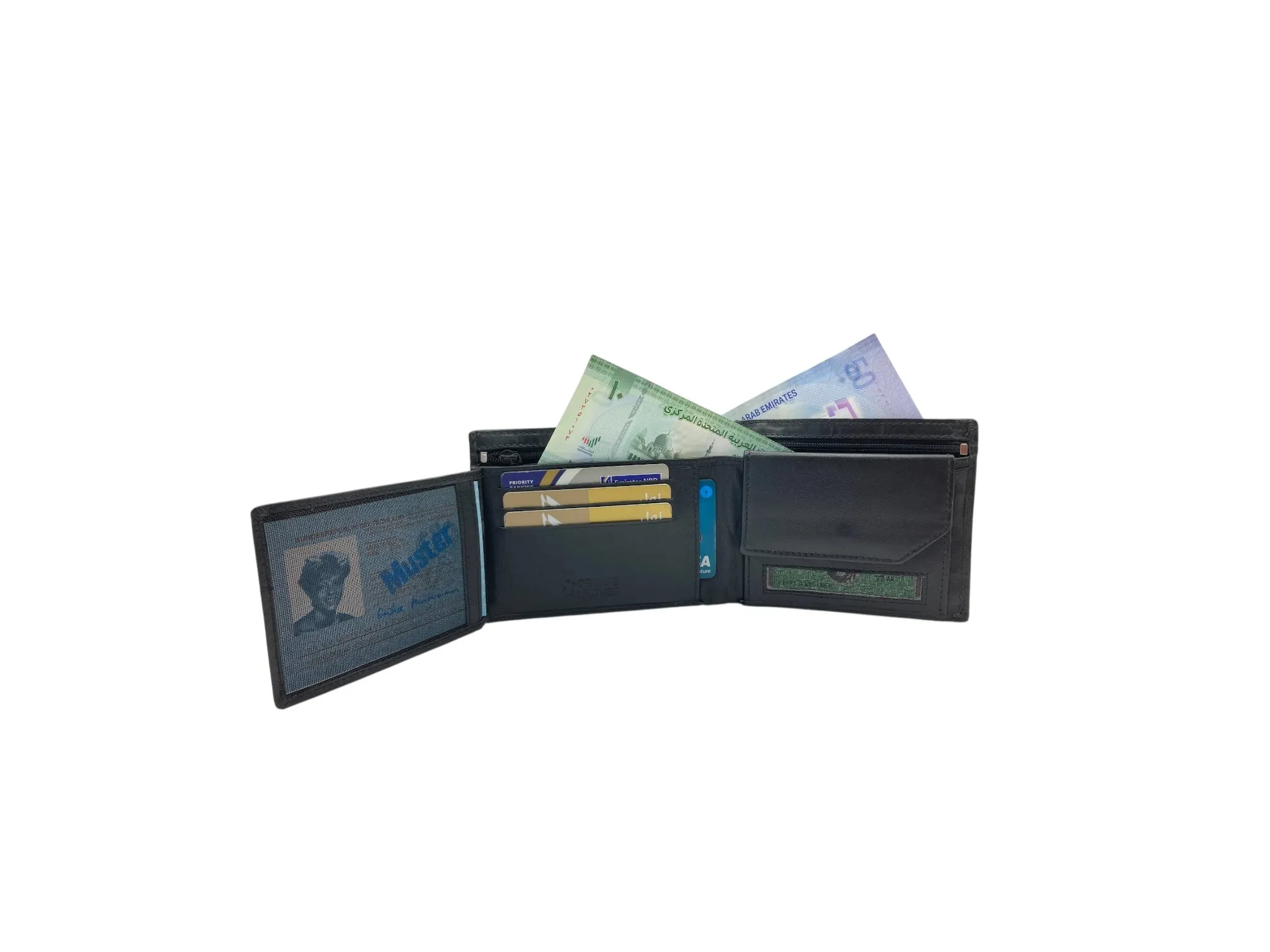 Top Grain Napa Leather Card & Coin Billfold Wallet # 1357