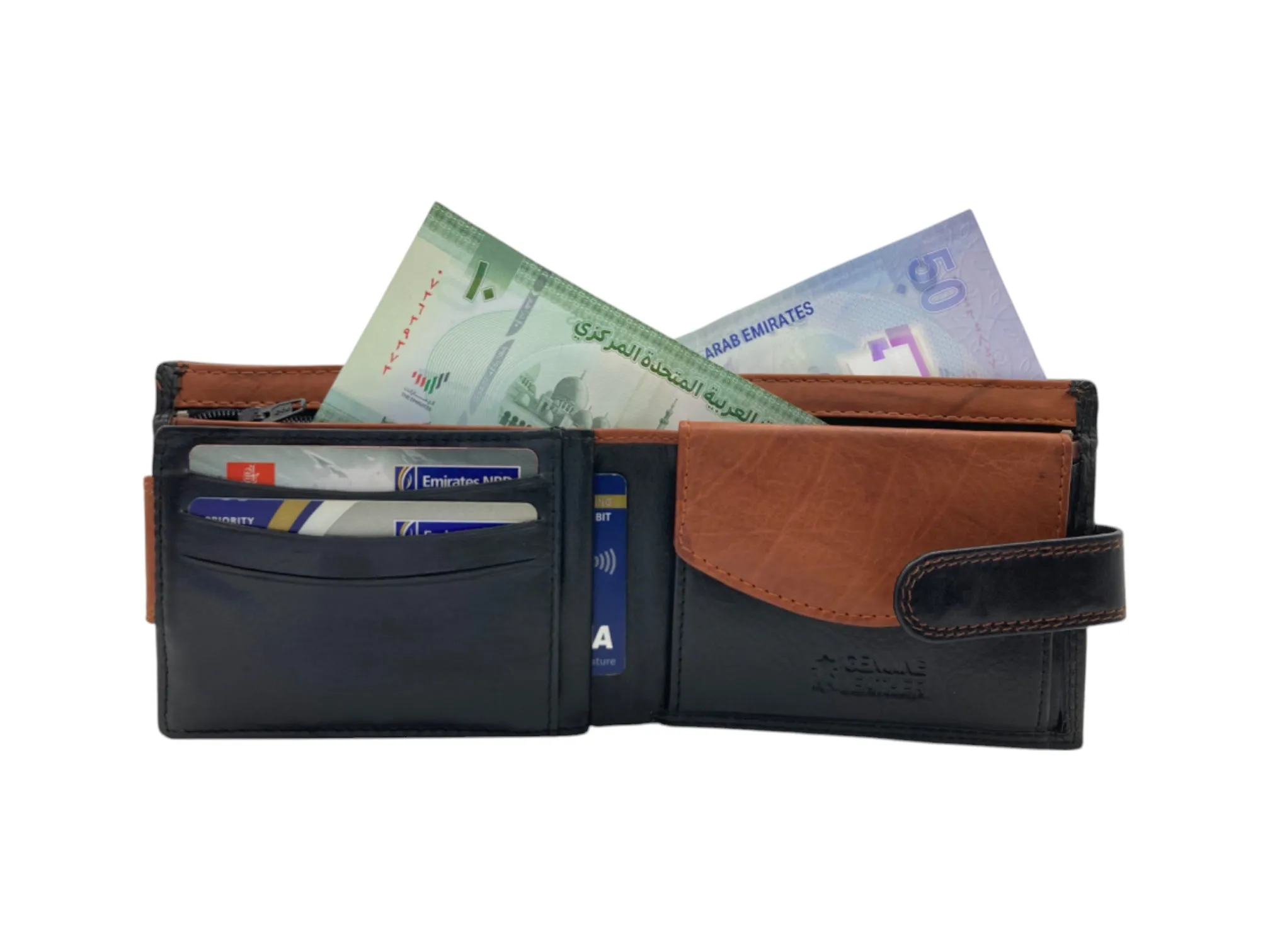 Top Grain Napa Leather Card & Coin Billfold Wallet # 665CL