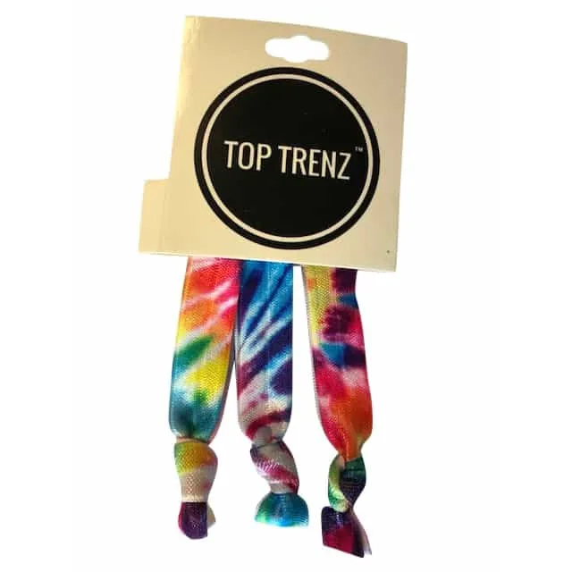 Top Trenz Tie Dye Ponytail Holders - Hair Ties/Bracelets