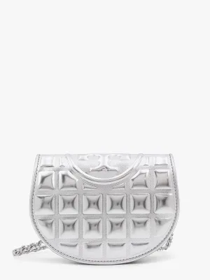 Tory Burch Fleming Metallized Matelassé Leather Shoulder Bag With Chain Shoulder Strap
