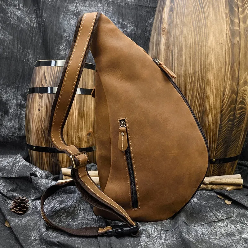Trailblazer Leather Single Strap Pack Crossbody Bag Sling Bag - Brown