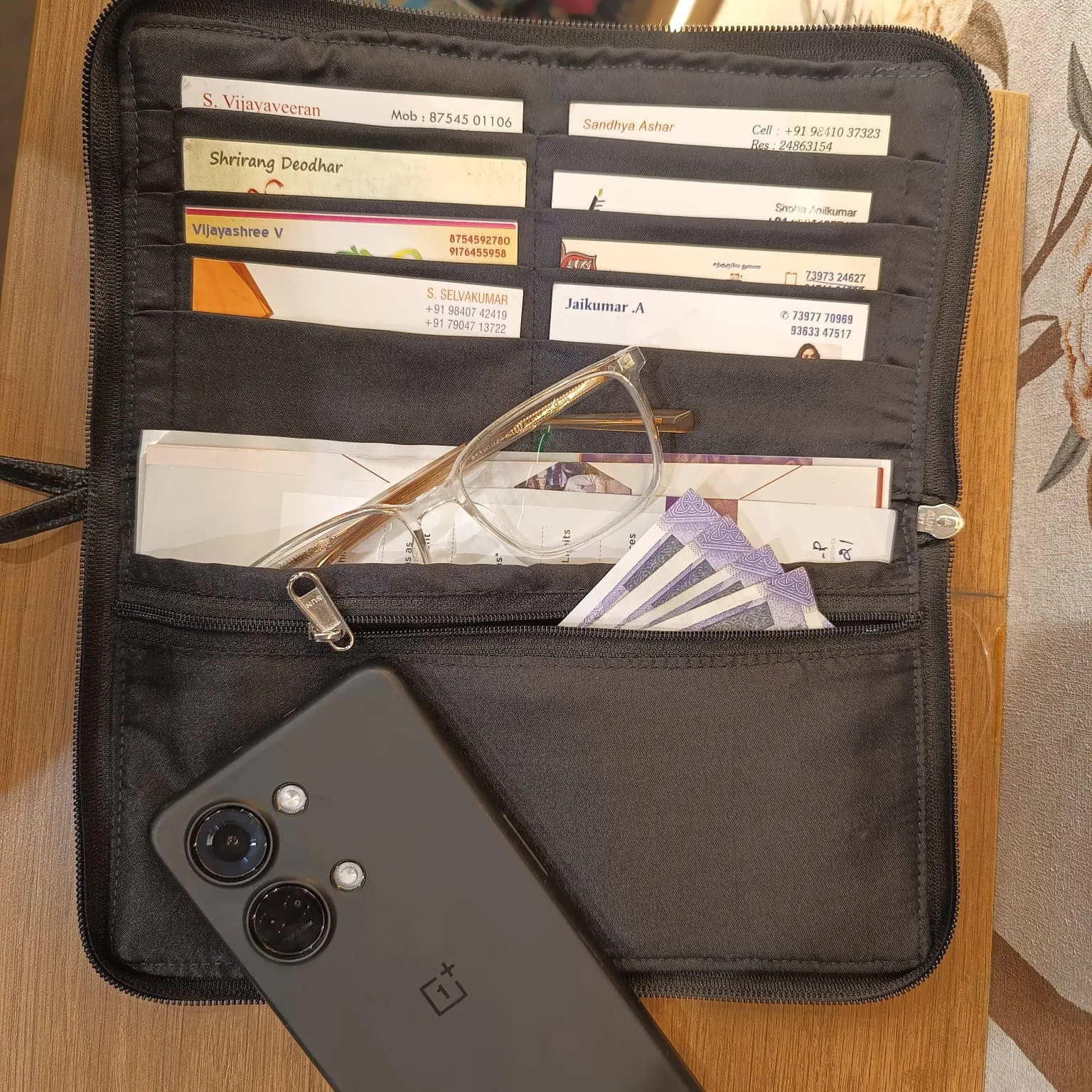 Utility Wallets Blue With Brown Triangle