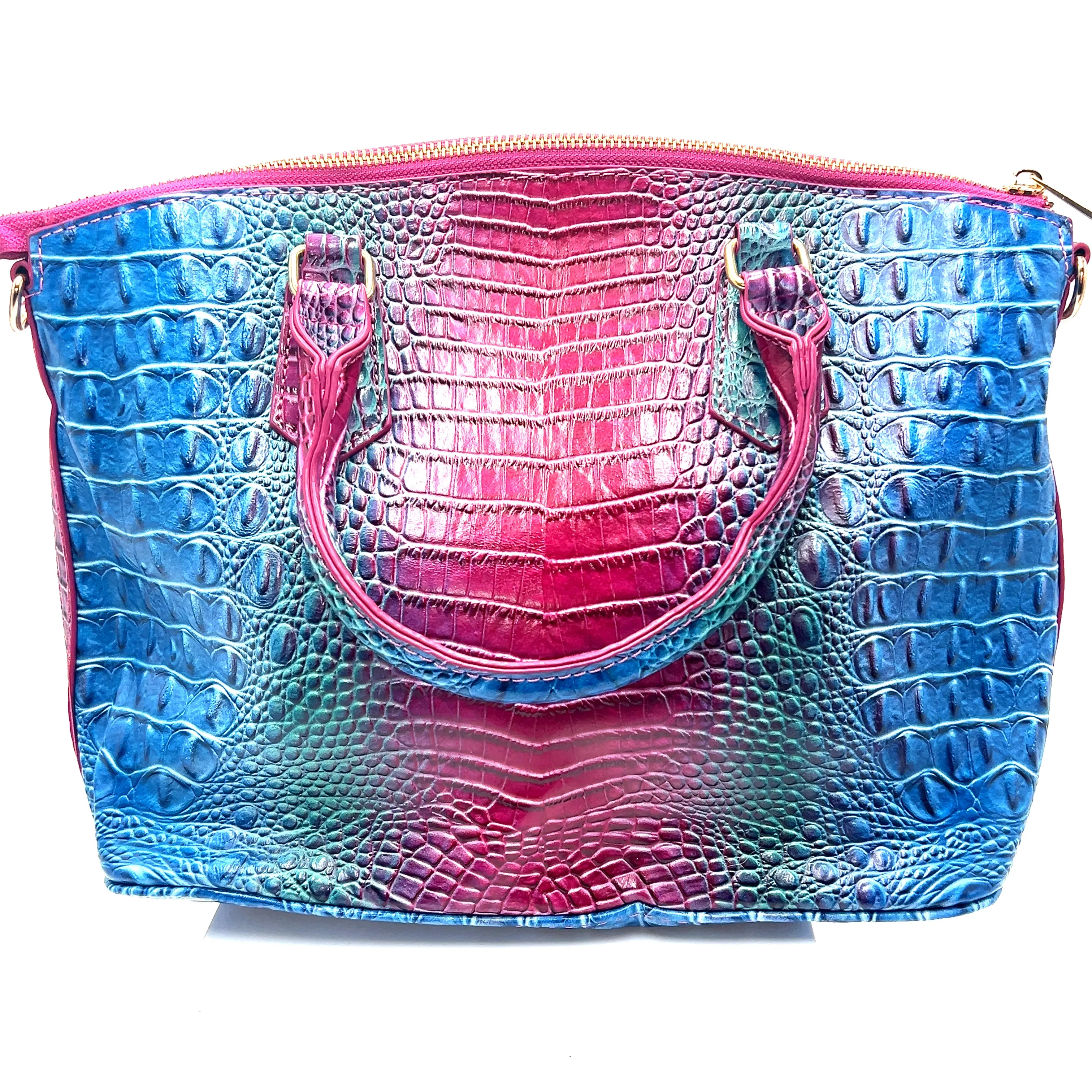 Vegan Leather Crocodile Print Handbag
