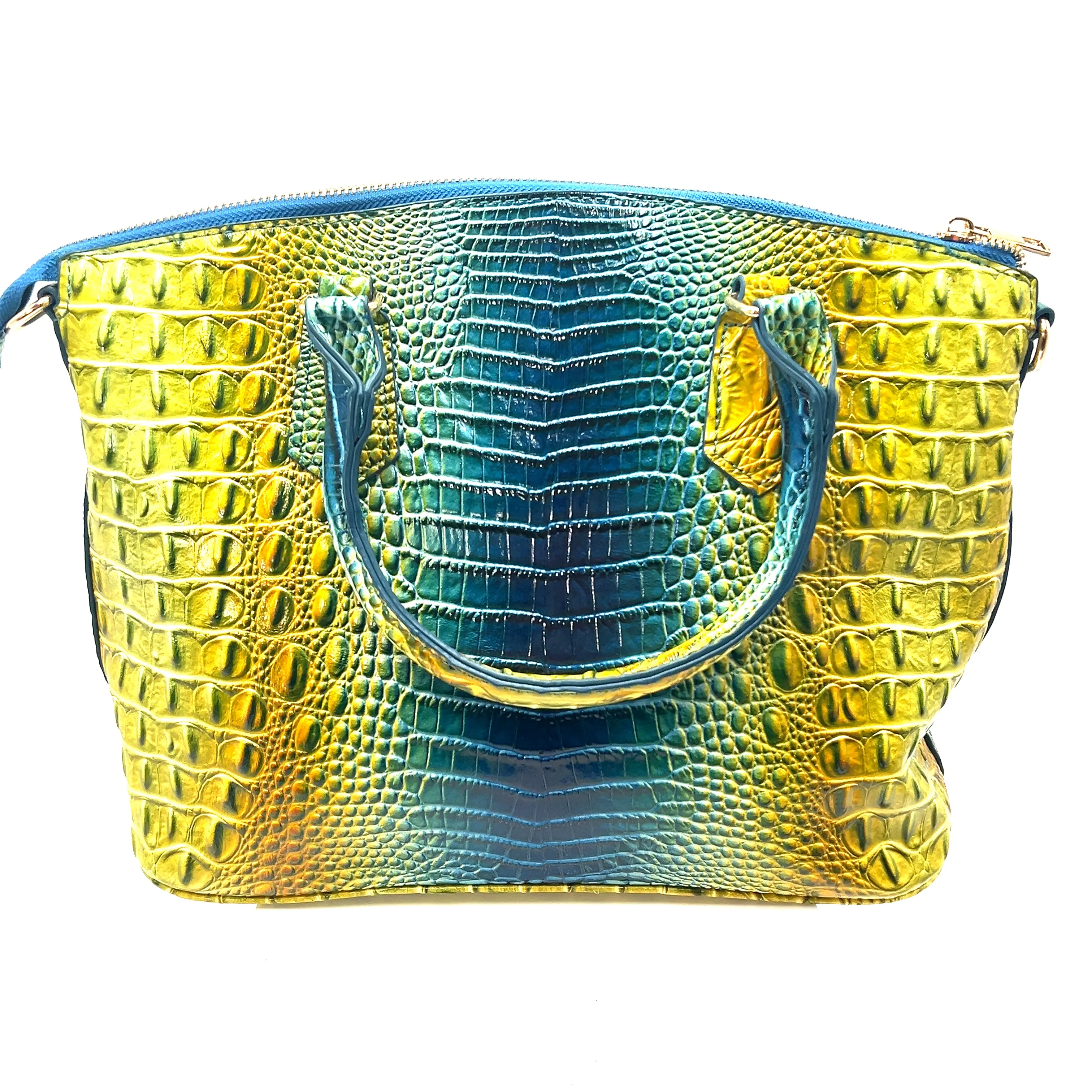Vegan Leather Crocodile Print Handbag