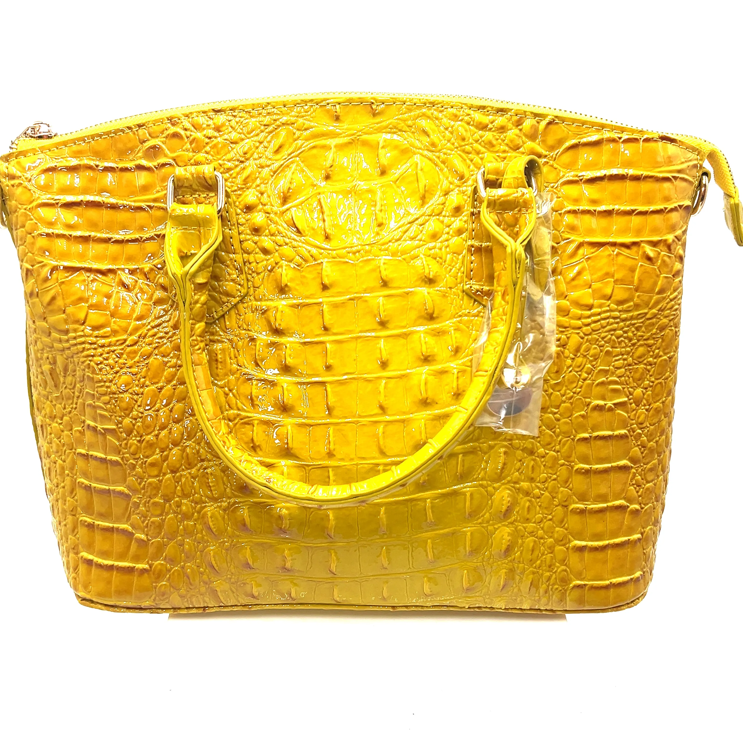Vegan Leather Crocodile Print Handbag