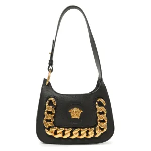 Versace Black Calfskin La Medusa Mini Chain Hobo