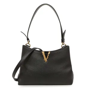 Versace Black Calfskin Virtus Hobo