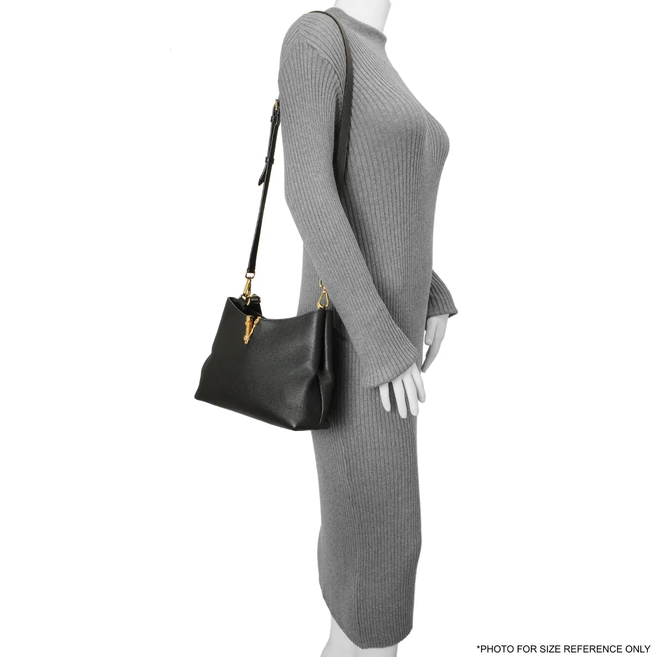 Versace Black Calfskin Virtus Hobo