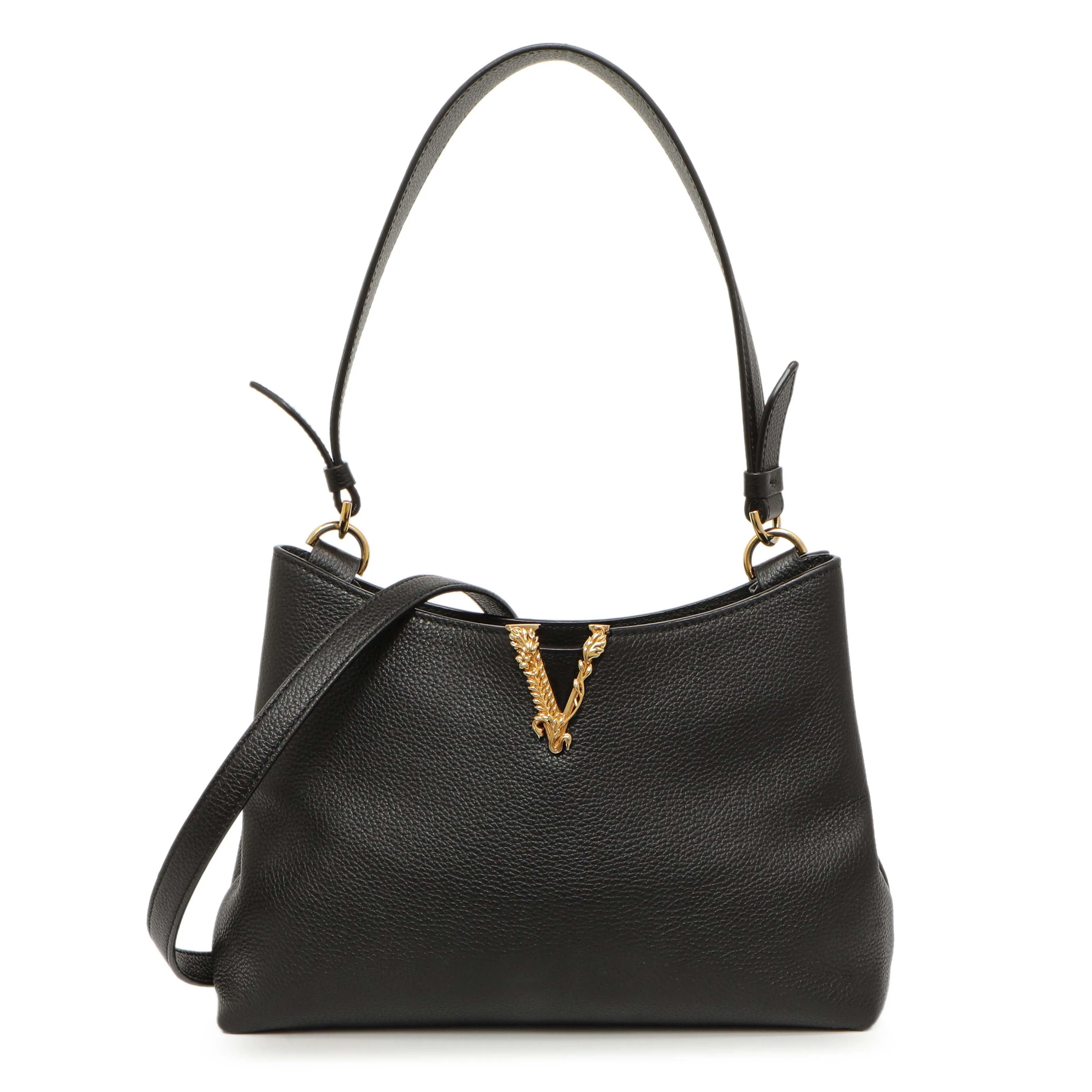 Versace Black Calfskin Virtus Hobo