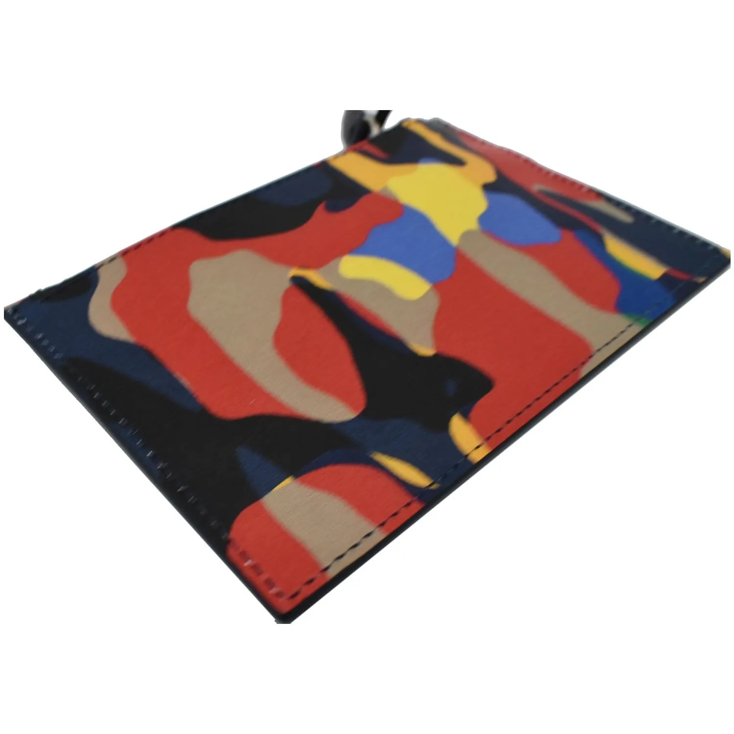 VERSACE Camo Leather Zip Key Pouch Multicolor