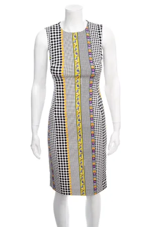 Versace Multicolor Sleeveless Floral & Polka Dot Printed Dress SZ 38 NWT