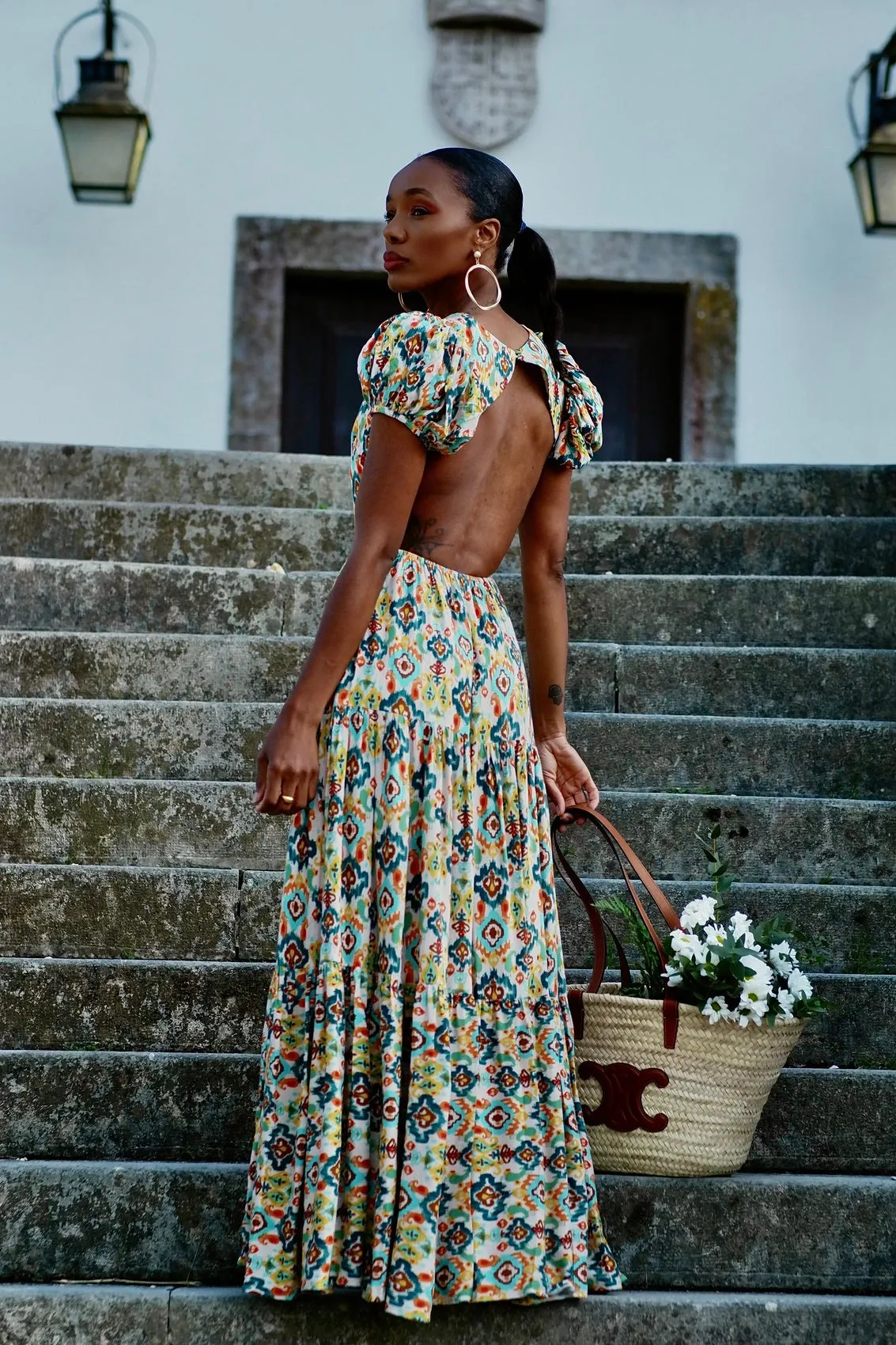 VESTIDO MULTICOLOR COMPRIDO