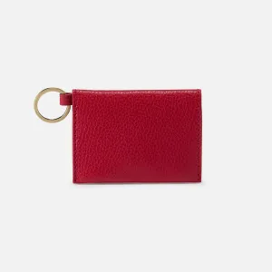 Vida Card Case In Micro Pebbled Leather - Tango Red