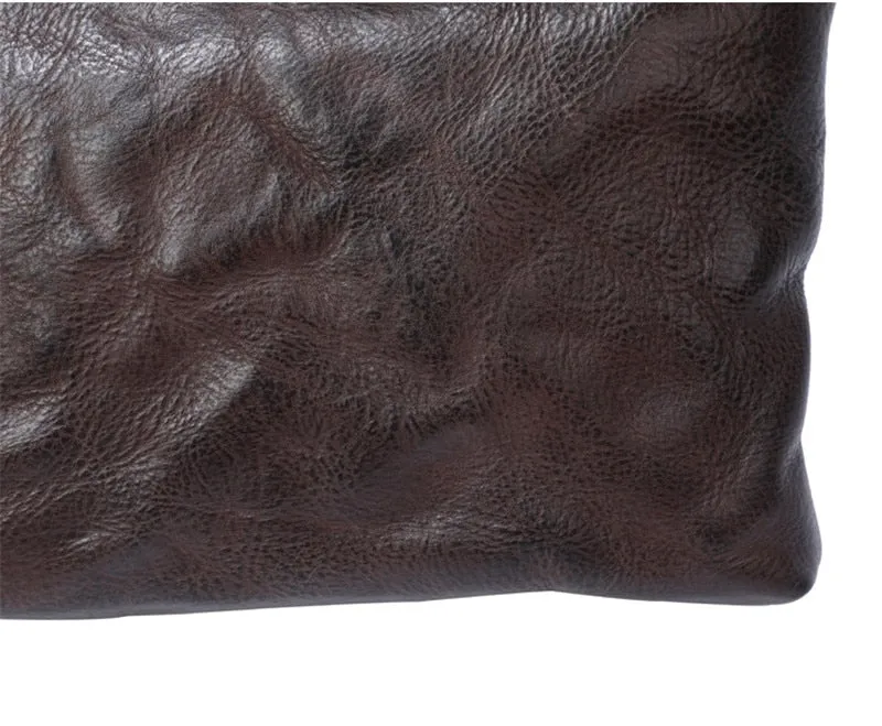Vintage Distressed Leather Wristlet Crossbody Bag Clutch Bag - One Size
