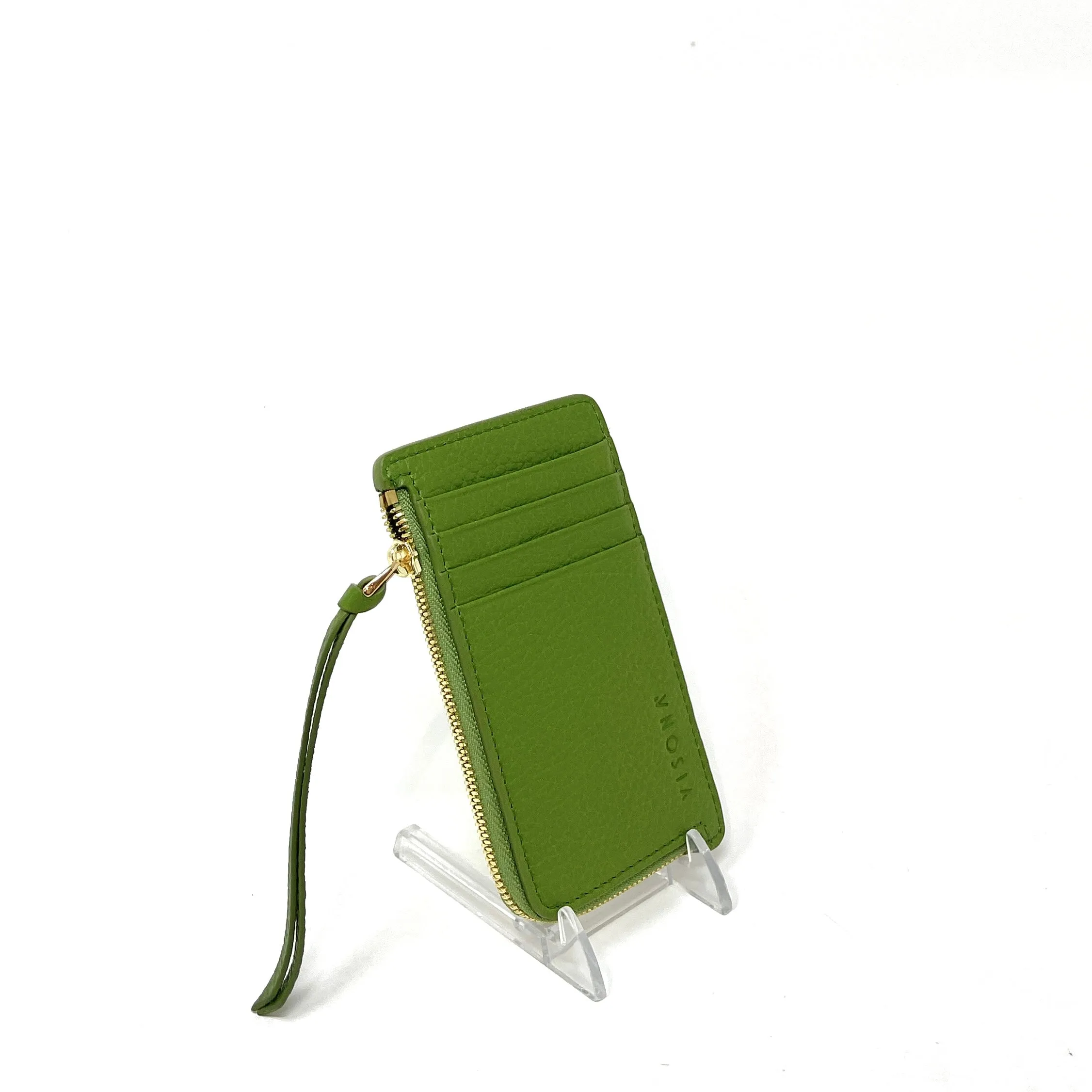 Visona Slim Credit Card Holder with Wide Zip
