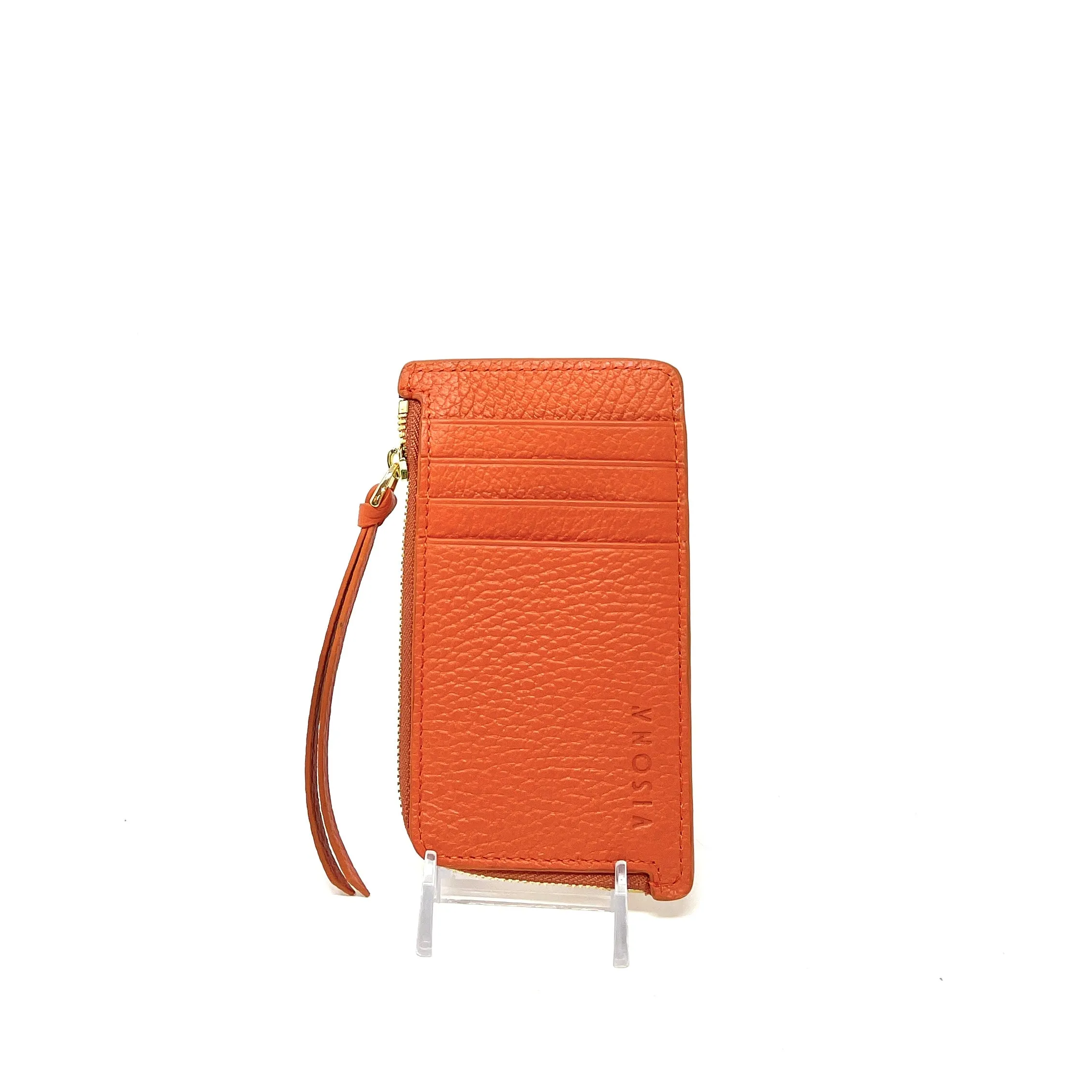 Visona Slim Credit Card Holder with Wide Zip
