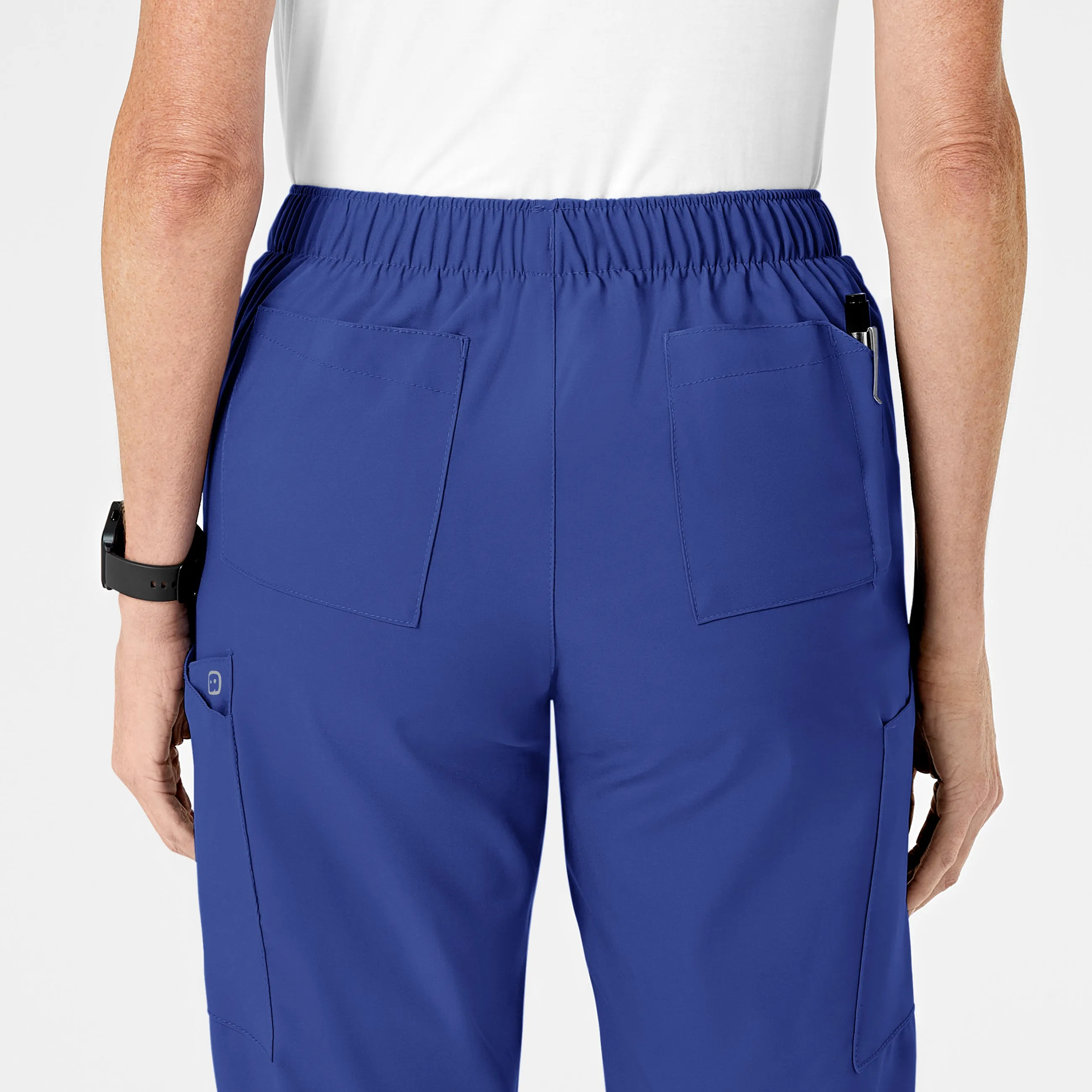 W123 5155 Flat Front Cargo Scrub Pants Galaxy Blue